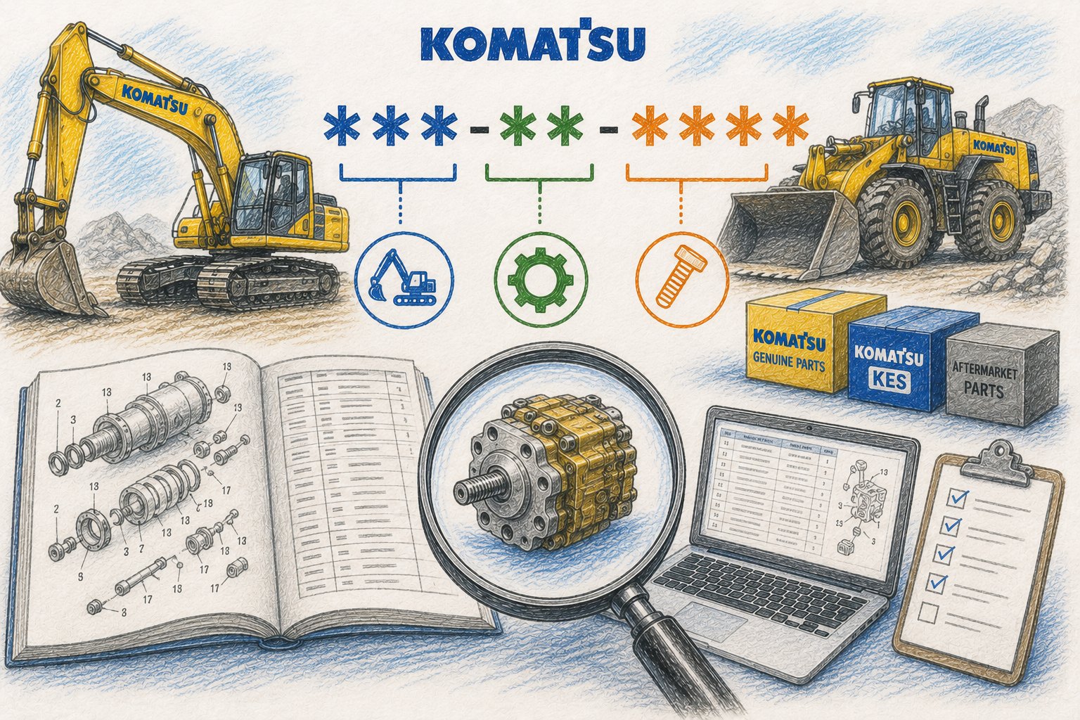 Как расшифровать каталожный номер Komatsu